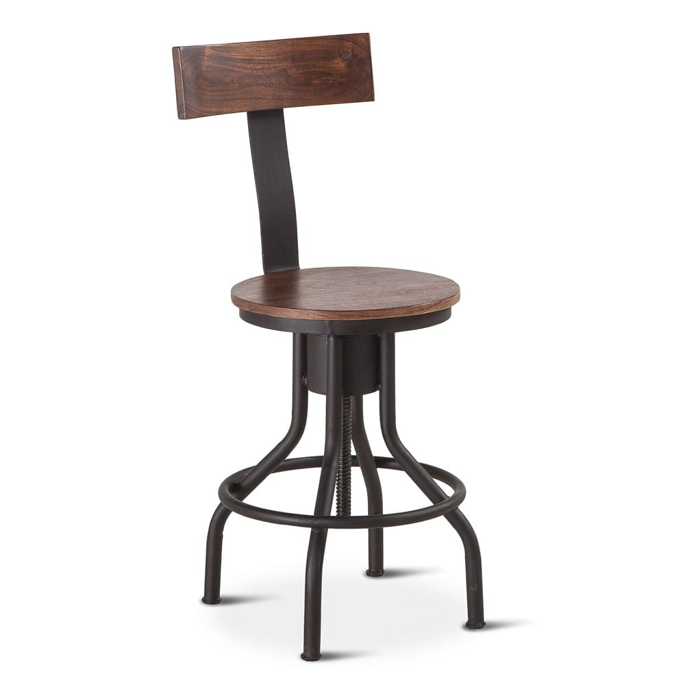 World Interiors - Artezia Height Adjustable Stool in Walnut Finish - ZWIMADC18 veiw 1