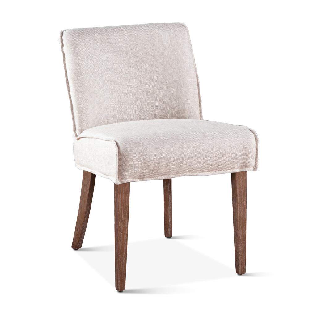 World Interiors - Avery Casual Off-White Linen Dining Chair - ZWAVEOFFWDC veiw 1