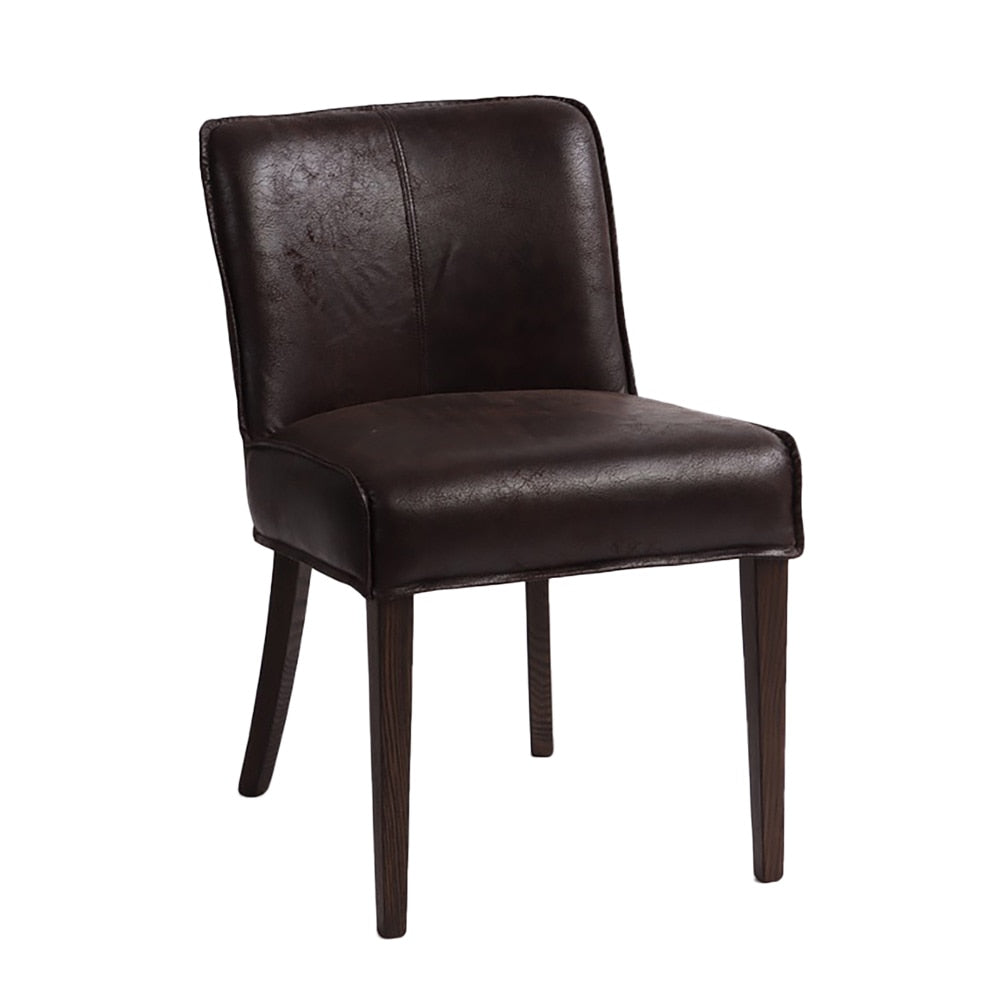 World Interiors - Avery Dining Chair in Dark Brown Leather with Matte Brown Legs - ZWAVEDCDB veiw 1