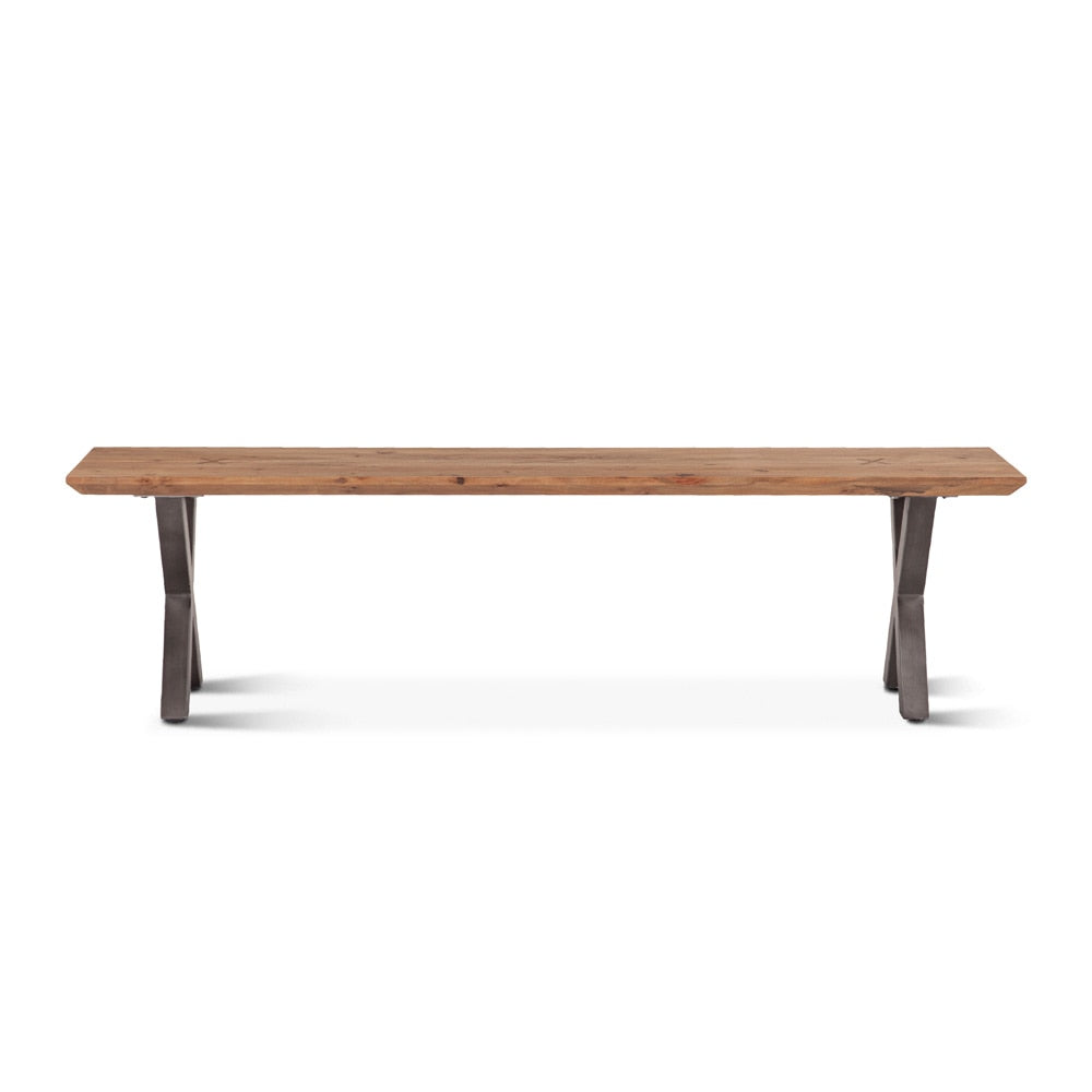 World Interiors - Basel 68in Bench in Smoked Acacia Wood - ZWBASBN68_CLOSEOUT veiw 1