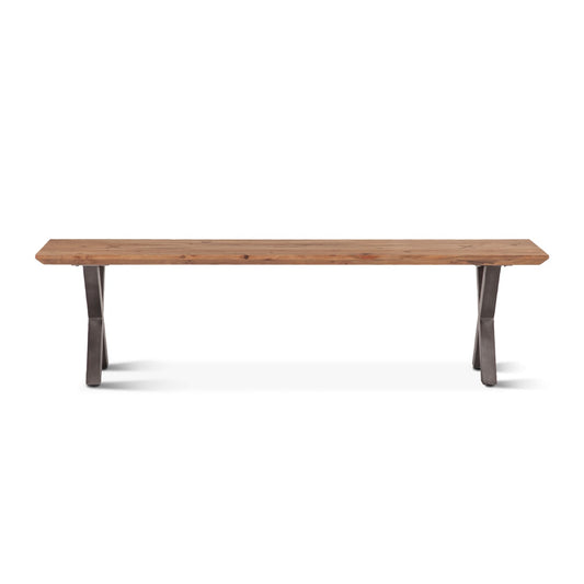 World Interiors - Basel 68in Bench in Smoked Acacia Wood - ZWBASBN68_CLOSEOUT veiw 1