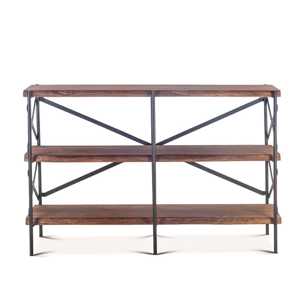 World Interiors - Blayne 56in Wide Bookshelf in Live Edge Acacia with Walnut Finish - ZWBABS56RW_CLOSEOUT veiw 1