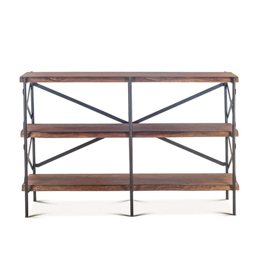 World Interiors - Blayne 56in Wide Bookshelf in Live Edge Acacia with Walnut Finish - ZWBABS56RW_CLOSEOUT veiw 1