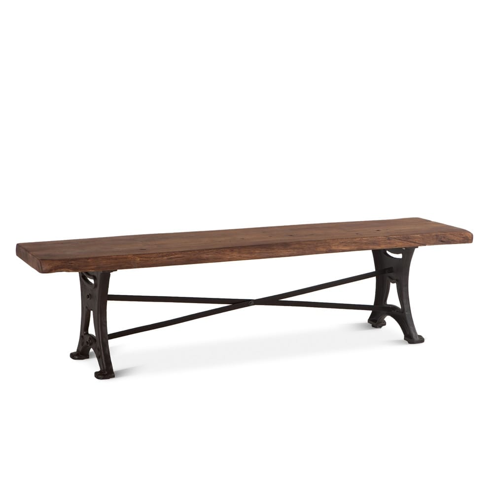World Interiors - Blayne 90in Live Edge Bench in Acacia with Walnut Finish - ZWBABN90 veiw 1