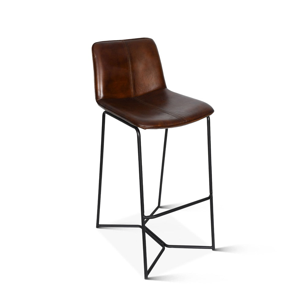World Interiors - Brisbane Bar Chair in Hand Washed Chestnut - ZWBRIMBC-CH veiw 1