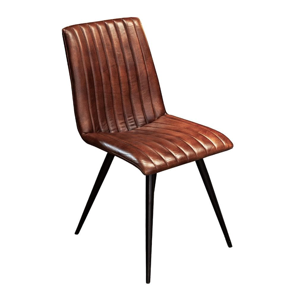 World Interiors - Brisbane Dining Chair in Hand Washed Chestnut - ZWBRICDC-CH veiw 1