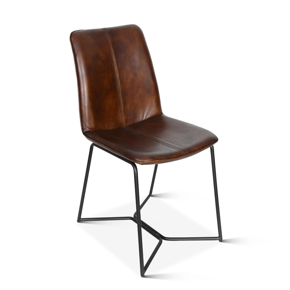 World Interiors - Brisbane Dining Chair in Hand Washed Chestnut - ZWBRIMDC-CH veiw 1