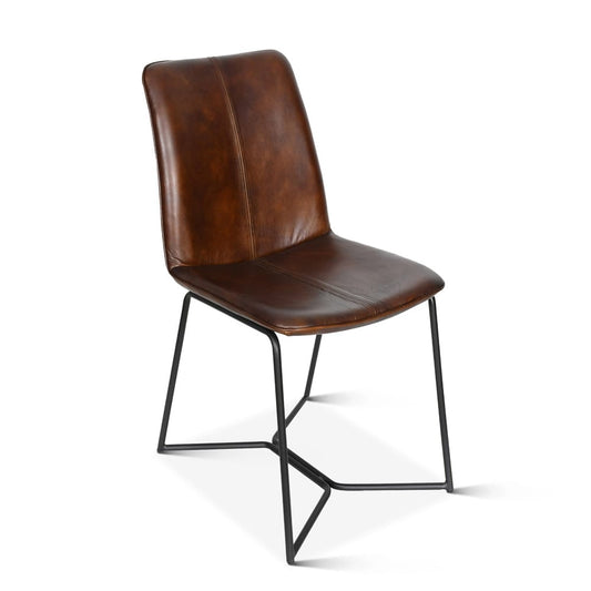 World Interiors - Brisbane Dining Chair in Hand Washed Chestnut - ZWBRIMDC-CH veiw 1
