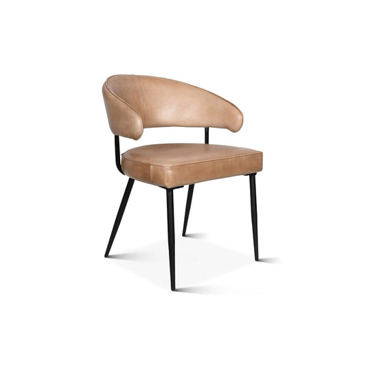 World Interiors - Brisbane Dover Armchair in Antique Ivory Leather - ZWBRIDAC-AI veiw 1