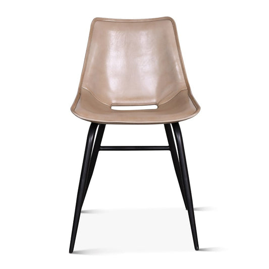 World Interiors - Brisbane Leather Dining Chair in Dusty Tan - ZWBRISTDCAI veiw 1