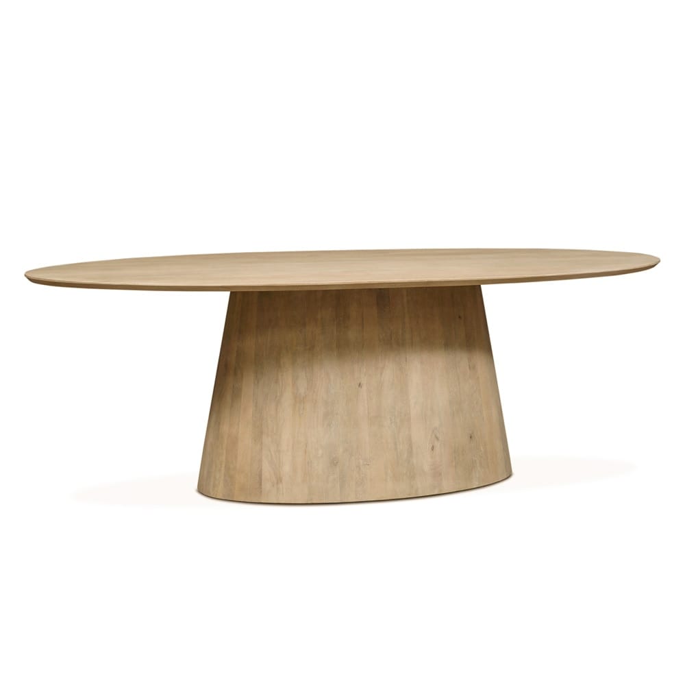 World Interiors - Calabasas 86in Oval Dining Table in Natural White Finish - ZWCALDT86NW veiw 1