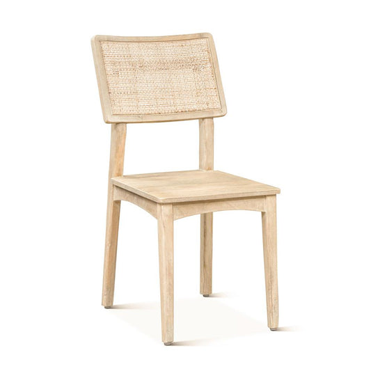 World Interiors - Calabasas Dining Chair in Natural White Finish - ZWCALDC18NW_CLOSEOUT veiw 1