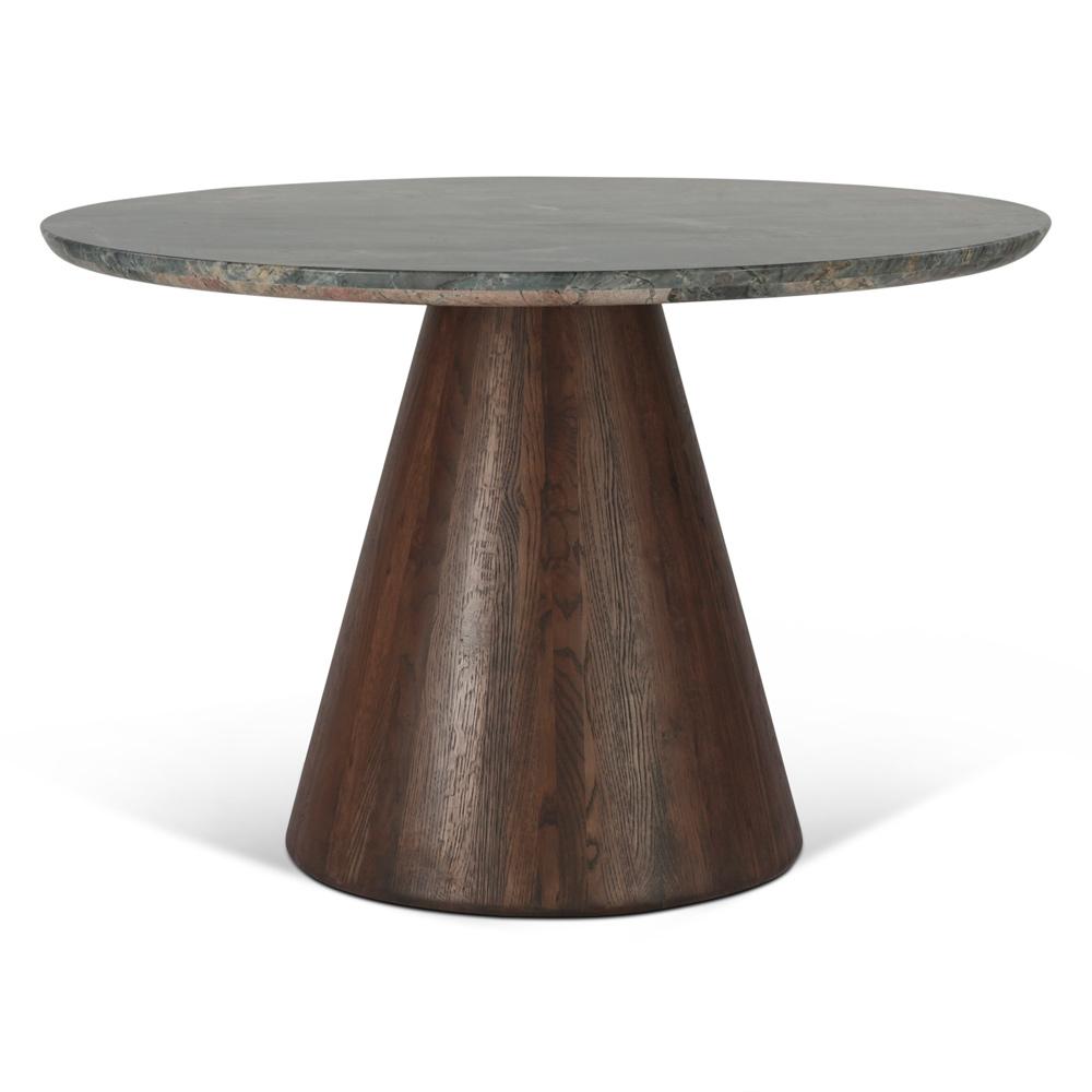 World Interiors - Caldera 48in Round Dining with Lava Marble and Dark Oak Base - ZWCAL48RDTLMDO veiw 1