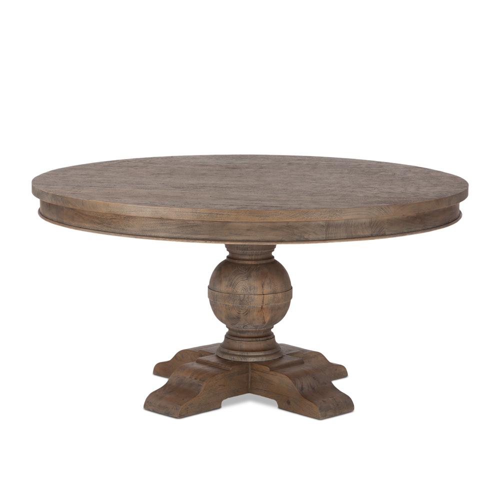 World Interiors - Chatham Downs 60in Round Dining Table in Weathered Teak Finish - ZWCADOTR60WT veiw 1