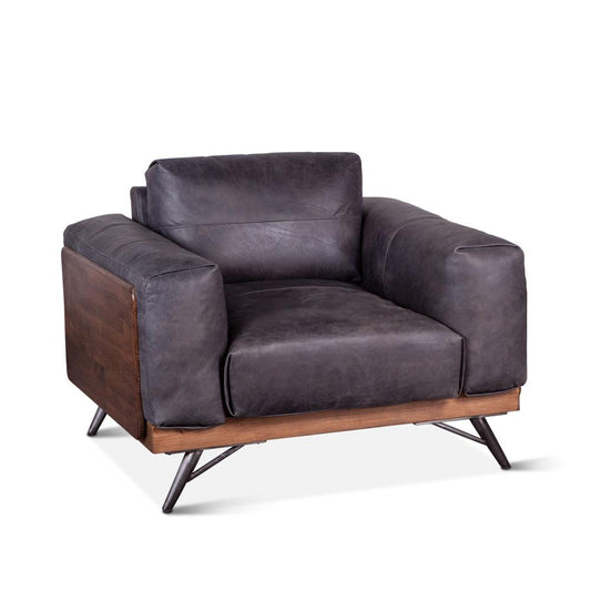 World Interiors - Chiavari Armchair in Antique Ebony Leather - ZWCHIMIDAC veiw 1
