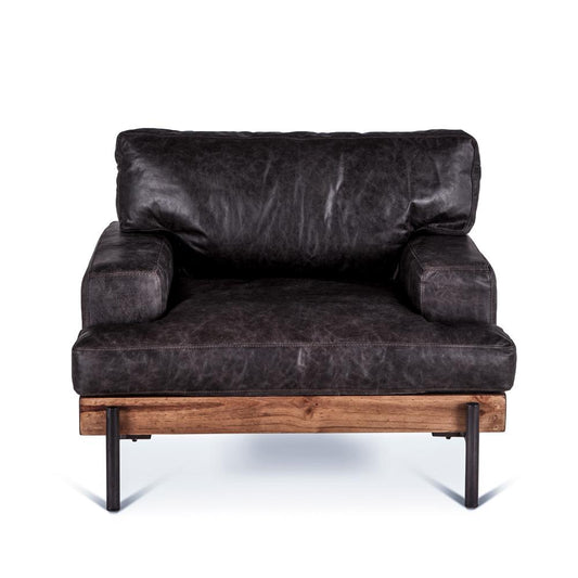 World Interiors - Chiavari Armchair in Morocco Ebony Leather - ZWCIAMCH veiw 1