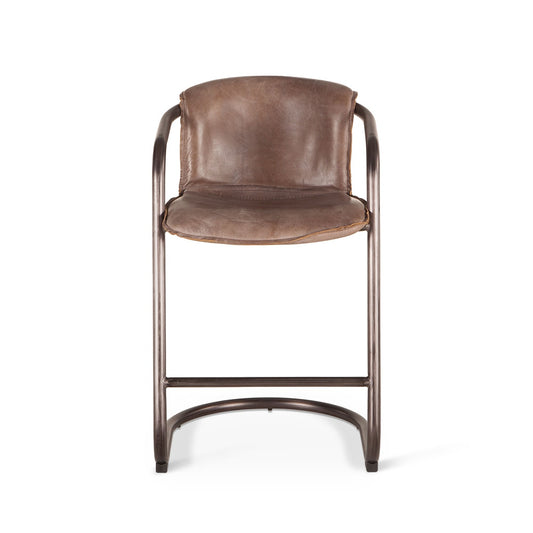World Interiors - Chiavari Counter Chairs in Jet Brown Leather and Steel - ZWPFCC22JBG veiw 1