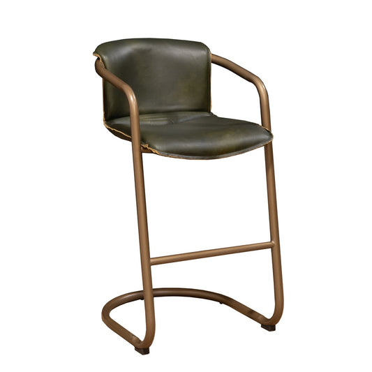 World Interiors - Chiavari Leather Bar Chair in Emerald Green- ZWCIBC22EG veiw 1