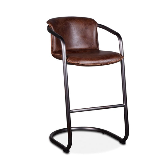 World Interiors - Chiavari Leather Bar Chair in Geisha Brown - ZWCHIBCGEI_CLOSEOUT veiw 1