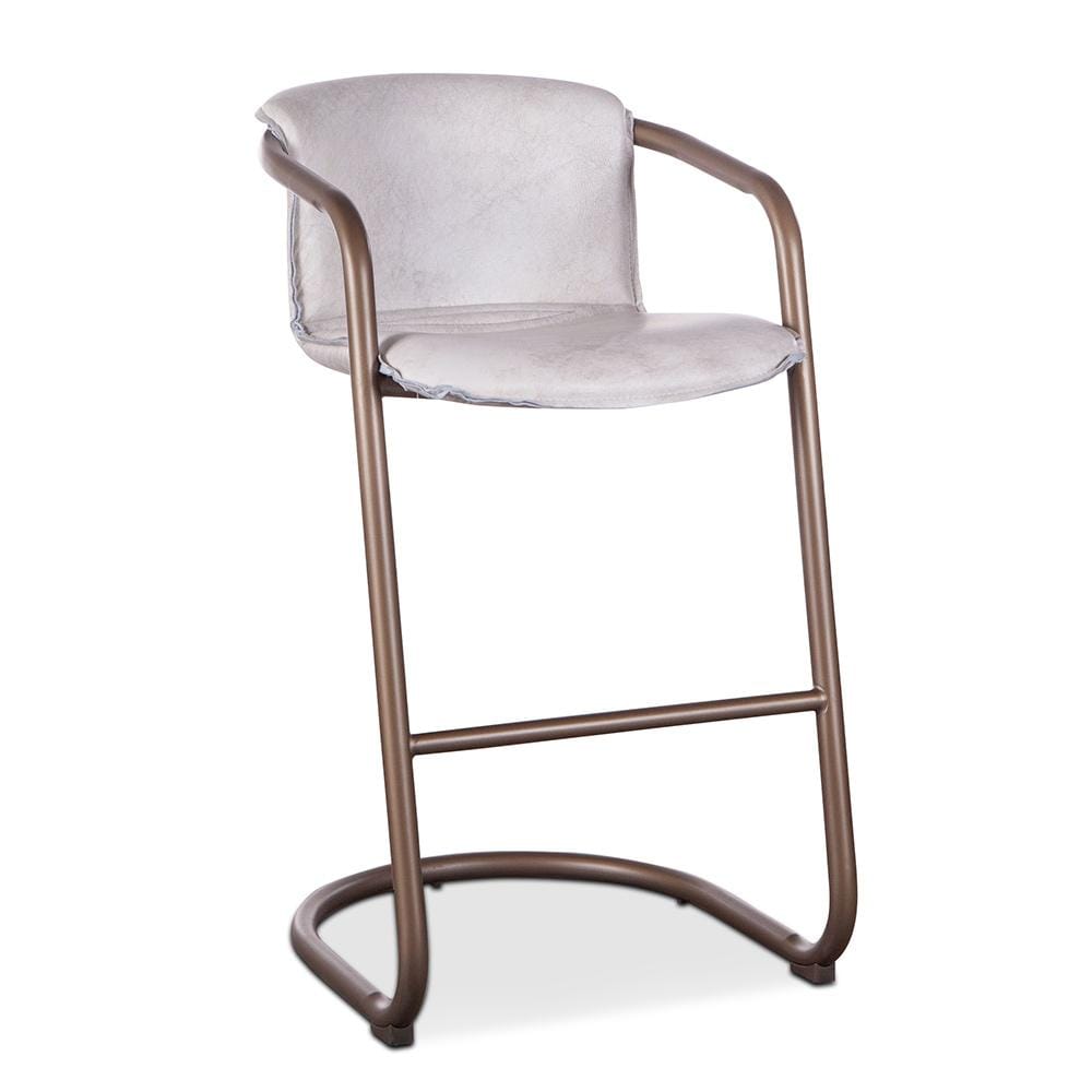 World Interiors - Chiavari Leather Bar Chair in Vintage White - ZWCIBC22VW_CLOSEOUT veiw 1