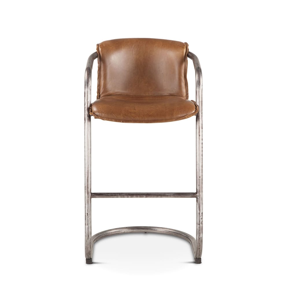 World Interiors - Chiavari Leather Bar Chairs in Chestnut - ZWCI266_CLOSEOUT veiw 1