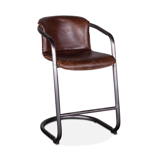 World Interiors - Chiavari Leather Counter Chair Geisha Brown - ZWCHICCGEI_CLOSEOUT veiw 1