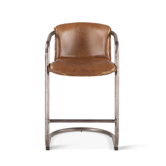 World Interiors - Chiavari Leather Counter Chairs in Chestnut - ZWCI267 veiw 1