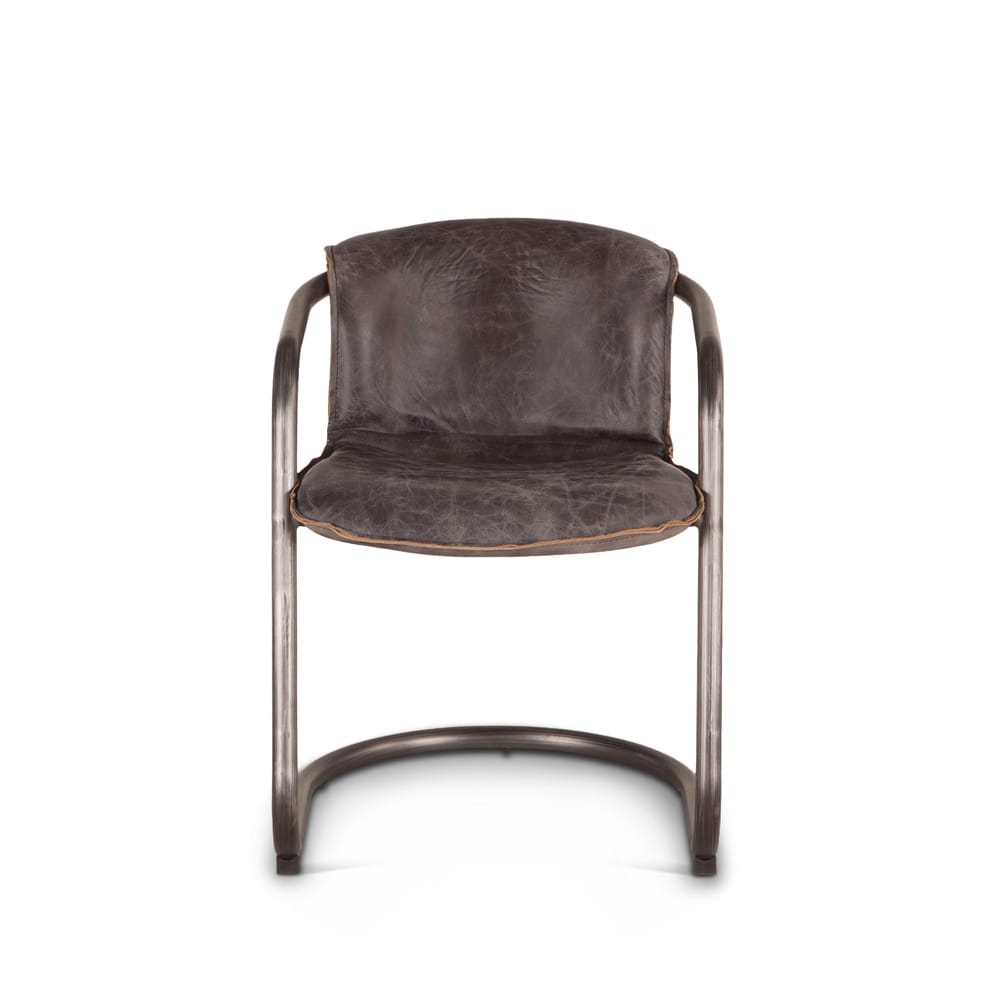 World Interiors - Chiavari Leather Dining Chair in Antique Ebony - ZWCI22268AE veiw 1