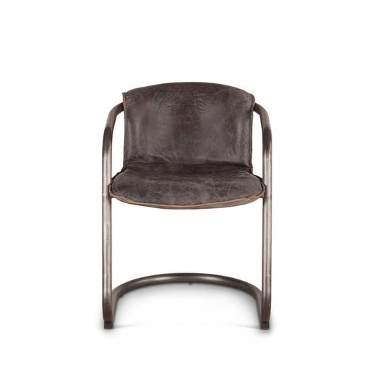 World Interiors - Chiavari Leather Dining Chair in Antique Ebony - ZWCI22268AE veiw 1