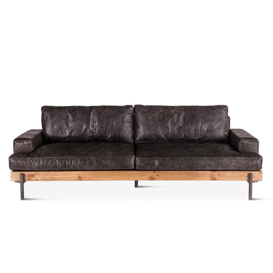 World Interiors - Chiavari Sofa in Morocco Ebony Leather - ZWCIAMSF_CLOSEOUT veiw 1