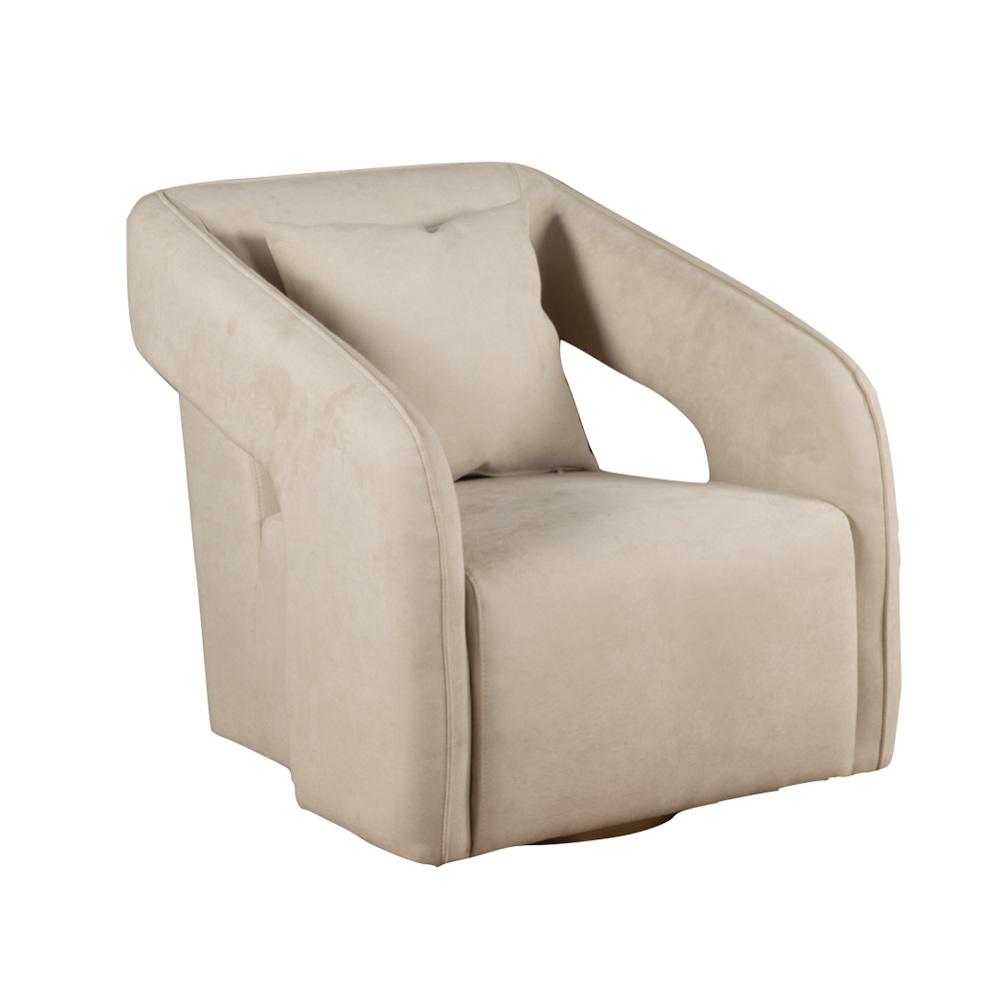World Interiors - Dahlia Swivel Accent Chair in Beige Eco-Suede - ZWDAHSACBS_CLOSEOUT veiw 1