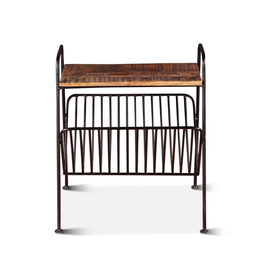 World Interiors - Dakota Magazine Rack in Bandsaw Teak - ZWDAKRACK_CLOSEOUT veiw 1