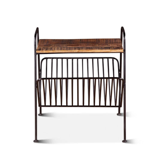 World Interiors - Dakota Magazine Rack in Bandsaw Teak - ZWDAKRACK_CLOSEOUT veiw 1