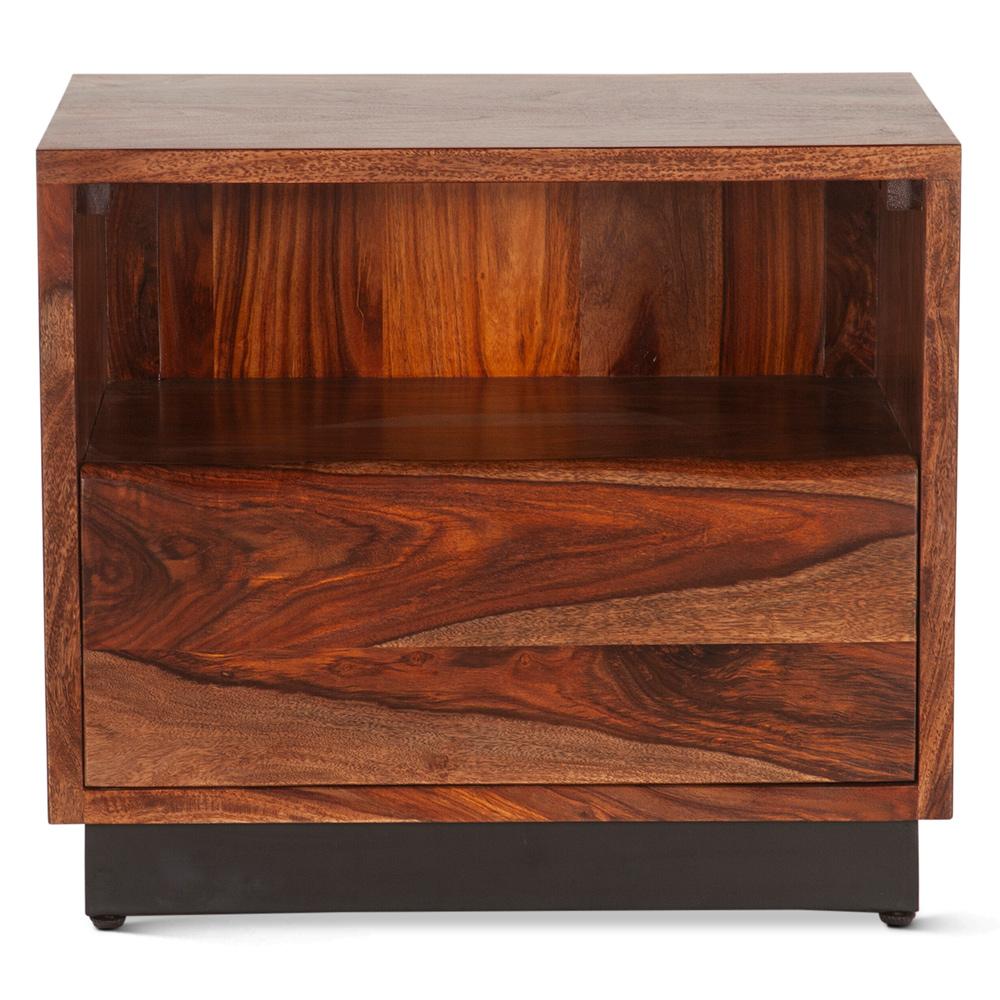 World Interiors - Elliston 26in Nightstand in Sheesham with Natural Finish - ZWELSNC26NA veiw 1