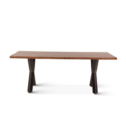 World Interiors - Elliston 80in Dining Table in Sheesham and Matte Black Iron - ZWELSDT80NA veiw 1