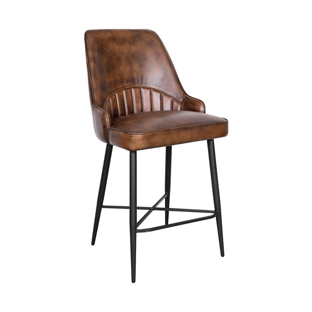 World Interiors - Galway Counter Chair in Antique Whiskey Leather - ZWGALCCAW_CLOSEOUT veiw 1