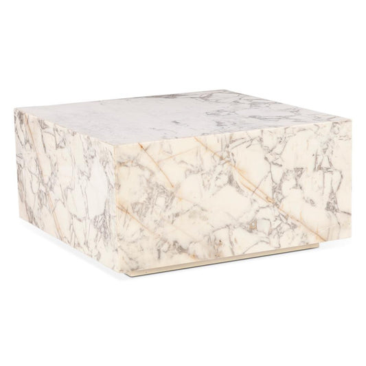 World Interiors - Giza 32in Drum Coffee Table in Alabaster Marble - ZWGZACT32AM veiw 1