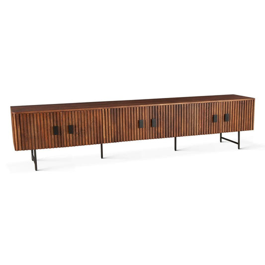 World Interiors - Halden 98in Plasma Cabinet Pecan Brown - ZWHALPC98PB veiw 1