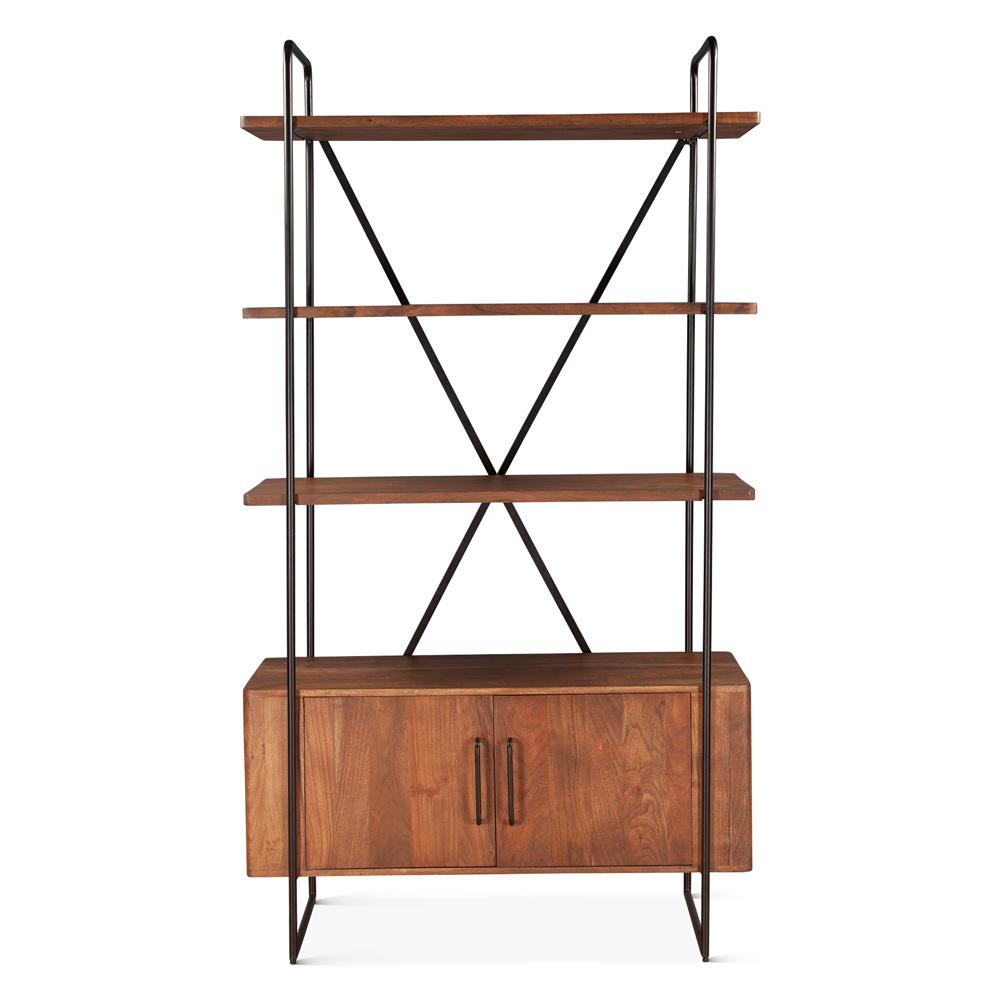 World Interiors - Halden Tall Bookshelf in Pecan Brown - ZWHALBS46PB veiw 1
