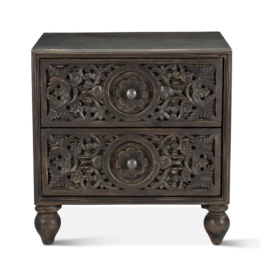 World Interiors - Haveli Nightstand in Vintage Brown Finish - ZWHANC24VB veiw 1