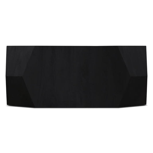 World Interiors - Helena Geometric Wooden Coffee Table in Distressed Black - ZWHELCT39PB_CLOSEOUT veiw 1