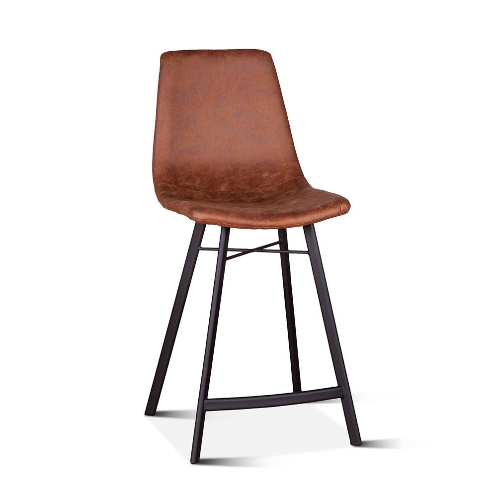 World Interiors - Hudson Counter Chair in Trapper Brown Microfiber - ZWHUDCCTPB_CLOSEOUT veiw 1