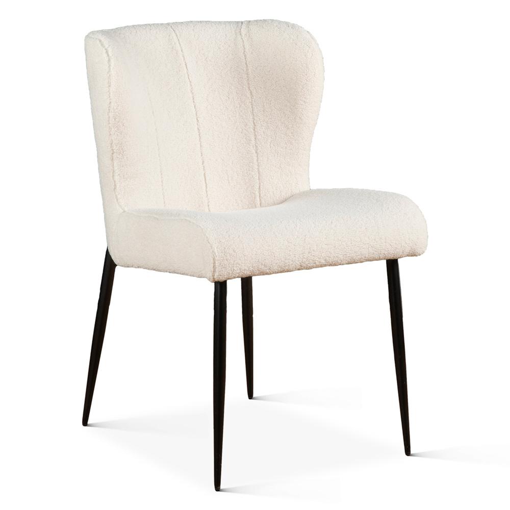 World Interiors - Isabella 20in White Boucle Dining Chair - ZWISBWBDC veiw 1