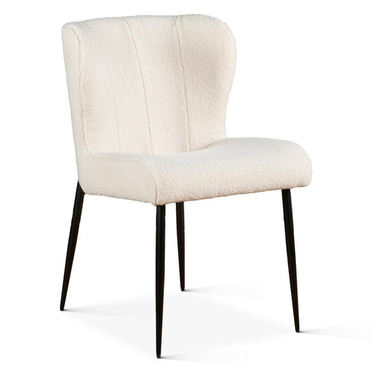 World Interiors - Isabella 20in White Boucle Dining Chair - ZWISBWBDC veiw 1