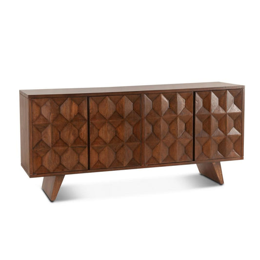 World Interiors - Lisbon 70in Mid-Century Sideboard in Matte Brown - ZWLISSB70_CLOSEOUT veiw 1