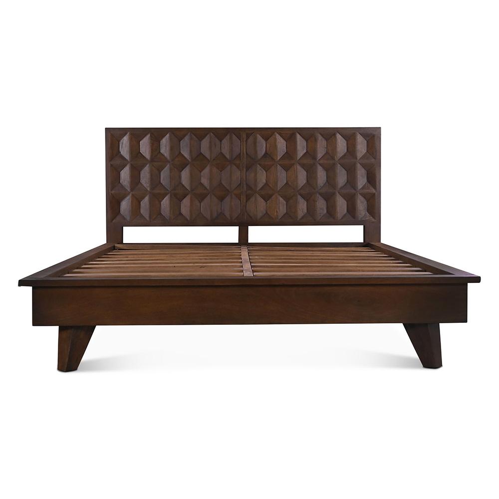 World Interiors - Lisbon Queen Bed in Royal Brown - ZWLISQBRB veiw 1