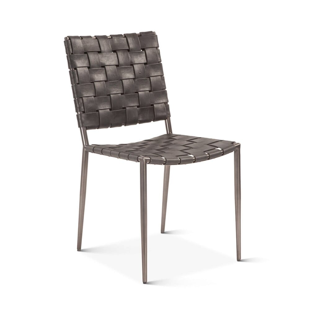 World Interiors - Lund Dining Chair in Black Buffalo Leather and Iron - ZWLUNDC18BLK veiw 1