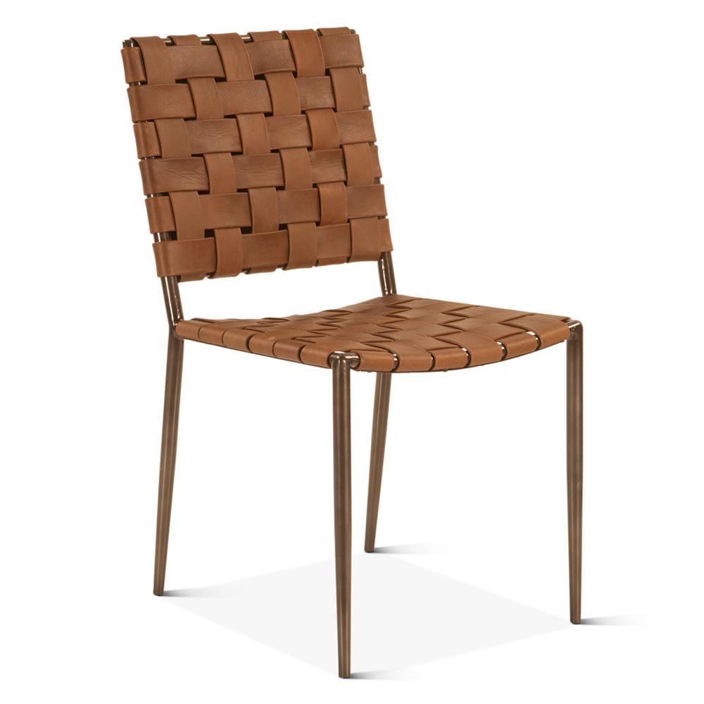World Interiors - Lund Dining Chair in Tobacco Buffalo Leather and Iron - ZWLUNDC18TB_CLOSEOUT veiw 1