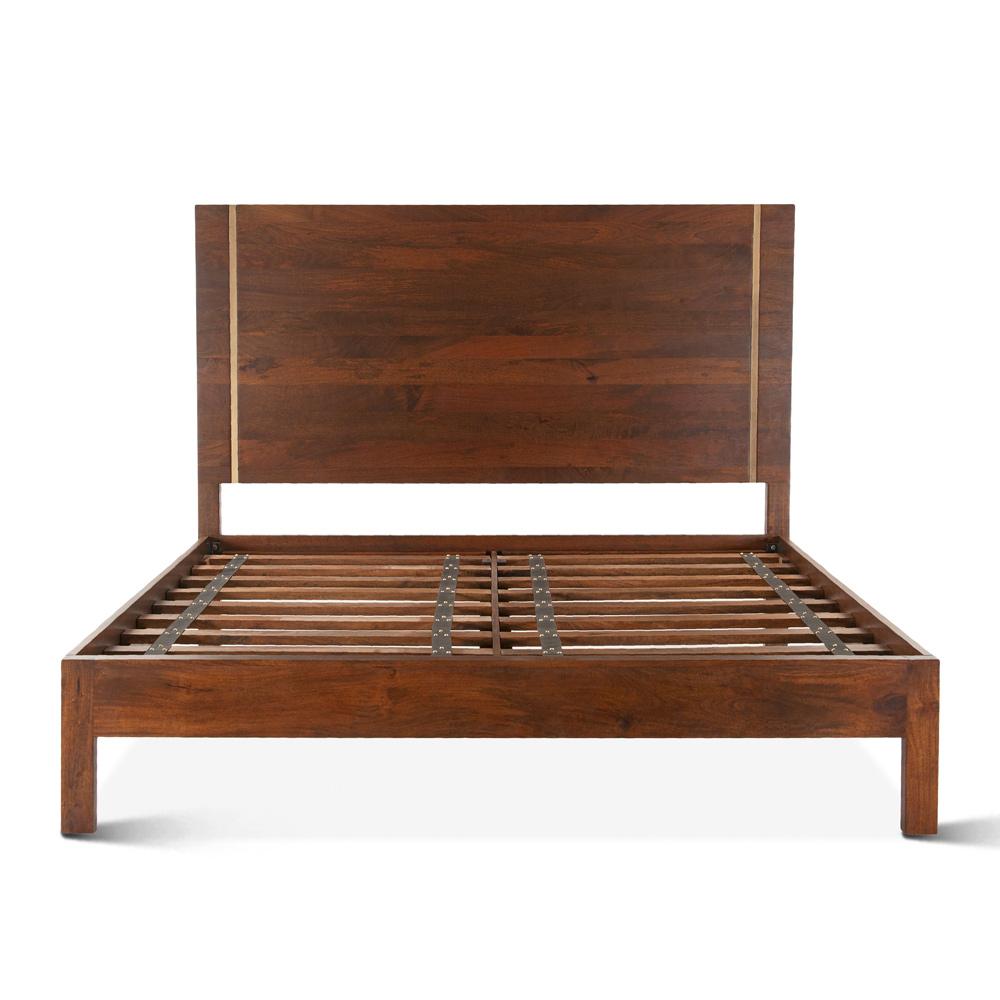 World Interiors - Manhattan Retro Mid Century Acacia Wood King Platform Bed - ZWMANPBK_CLOSEOUT veiw 1