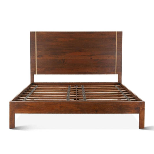 World Interiors - Manhattan Retro Mid Century Acacia Wood King Platform Bed - ZWMANPBK_CLOSEOUT veiw 1